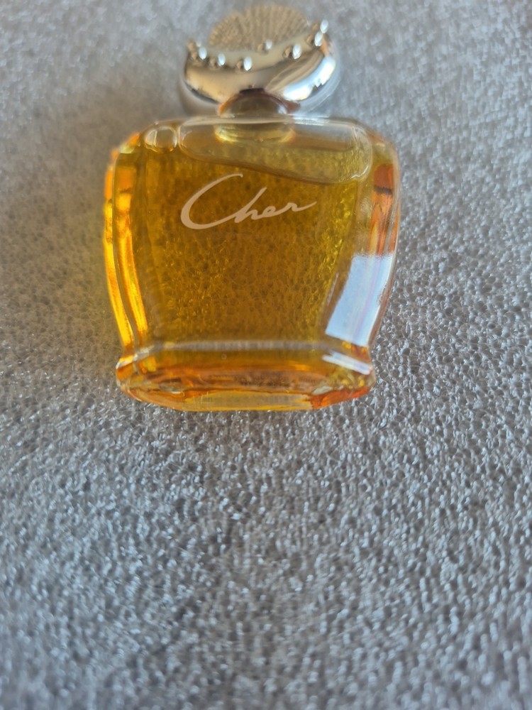 Mini Uninhibited by Cher Vintage Miniature Perfume Sample Silvertone Moon Cap