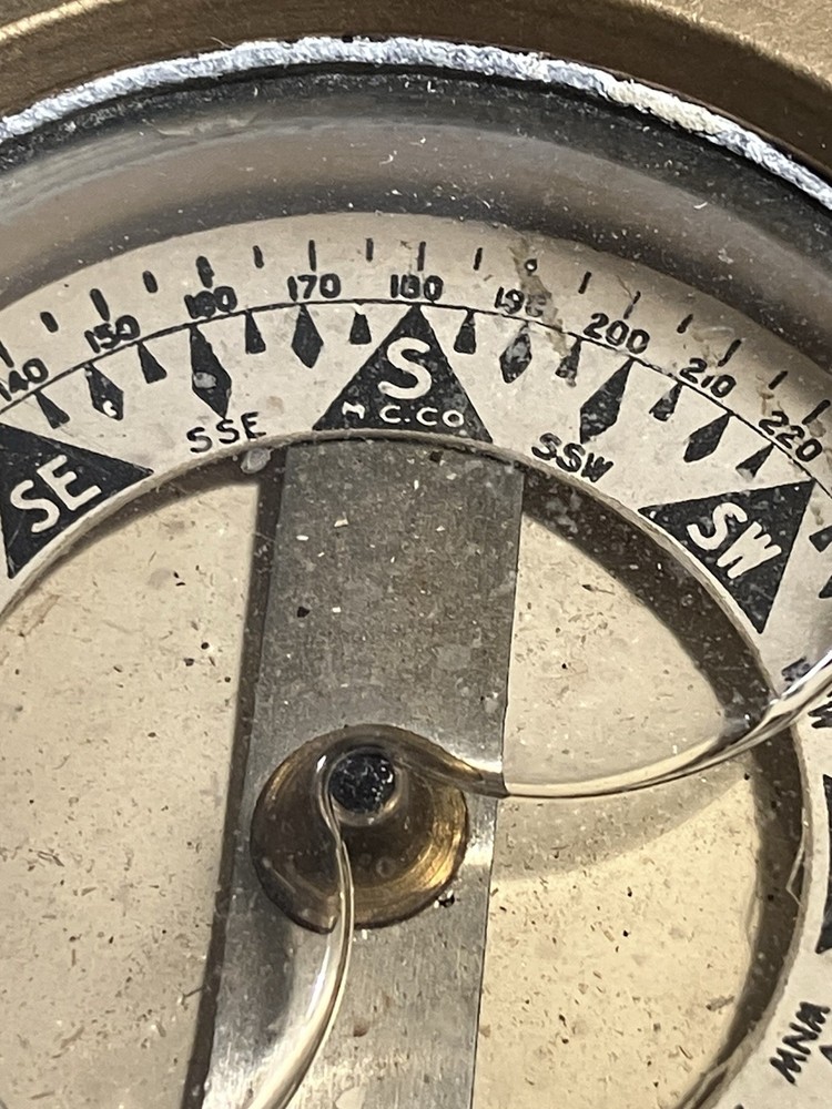 Antique MC Co. Brass Ship Compass