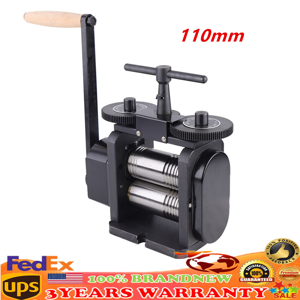 110mm Manual Rolling Mill Machine Wire Flat Pattern Sheet Metal Jewelry Tool US