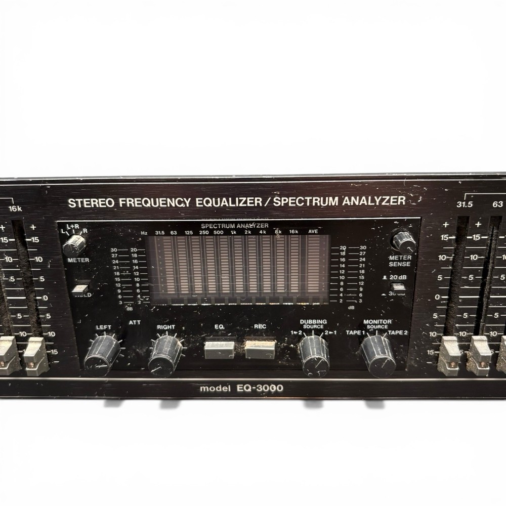 BSR EQ-3000 Stereo Frequency Graphic Equalizer Spectrum Analyzer - Black
