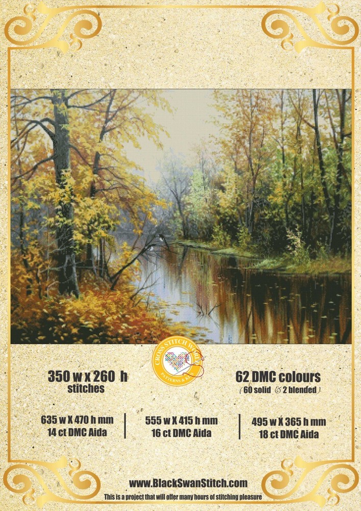 Golden Autumn 732 Chart Counted Cross Stitch Pattern Needlework