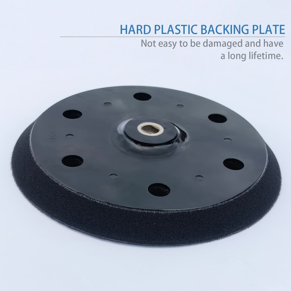 2 Pack 9 inch 6 Hole Hook and Loop Replacement Backing Pad for Orbital Sander Dr