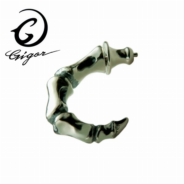GIGOR SLEED Crow Claw Half-Hoop Stud Earring, 925 Silver (Single)