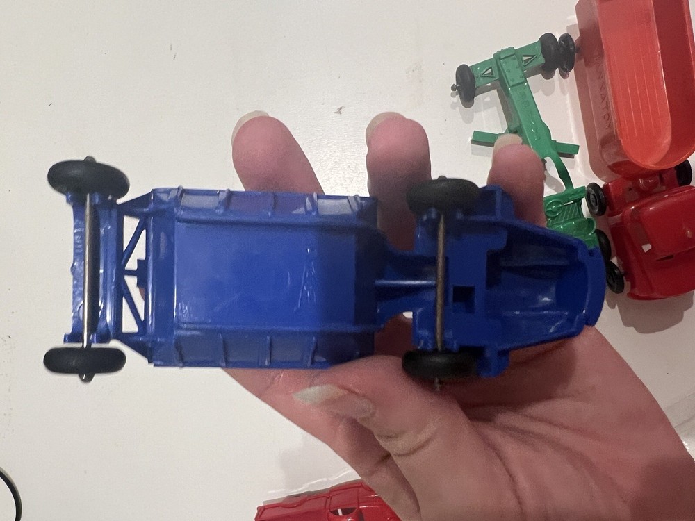 Vintage Plastic Farm Trucks from old scale Train Layout
