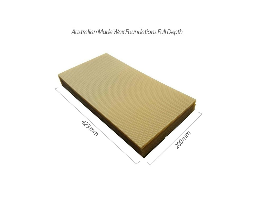 AUSTRALIAN Made Bee Foundation Sheets | FULL DEPTH wax foundation for bee frames