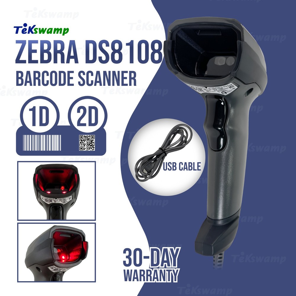 Zebra DS8108-DL00007ZZWW Corded Imager Barcode Scanner Reader w/USB Cable⚡️🔥