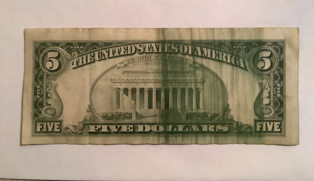 United States 1965 $5 bill error