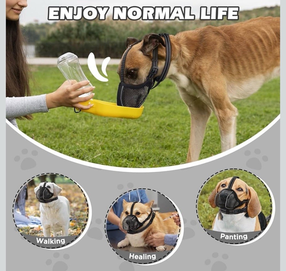 Dog Muzzle,Mesh Soft Muzzle for Medium Sized Dogs, M,