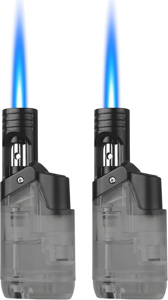 Torch Lighter, 2 Pack, Adjustable Jet Flame Mini Lighters, 2pc-black