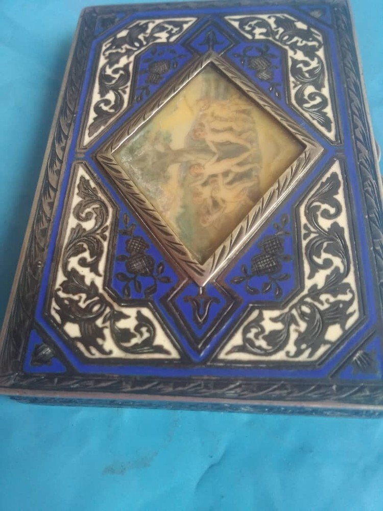 Antique Enameled Silver Box