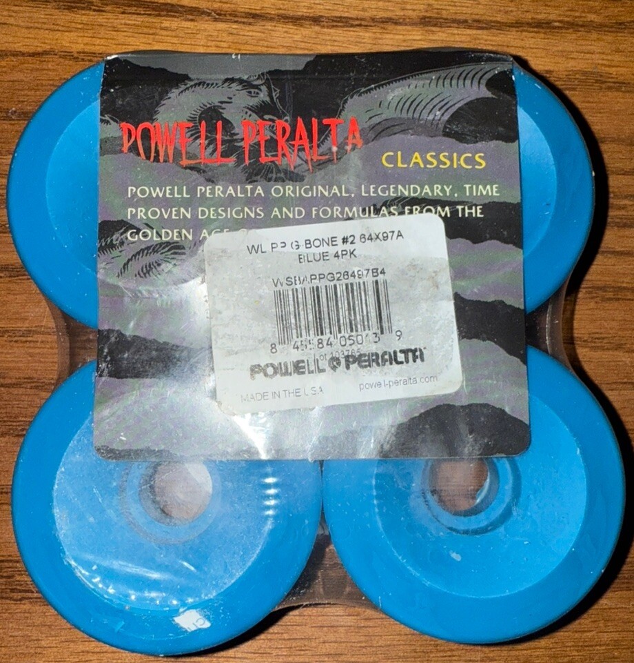 POWELL PERALTA G-BONES SKATE WHEELS REISSUE BLUE