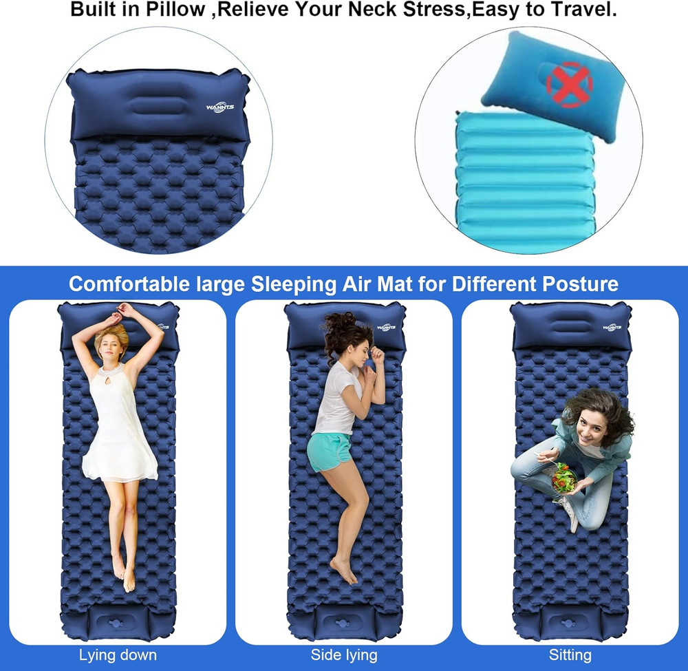 Sleeping Pad, Ultralight Inflatable Sleeping Pad for Camping, Built-In Pump, Ult