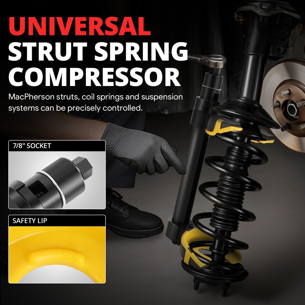 Interchangeable Macpherson Fork Strut Coil Spring Compressor Extractor Tool Set