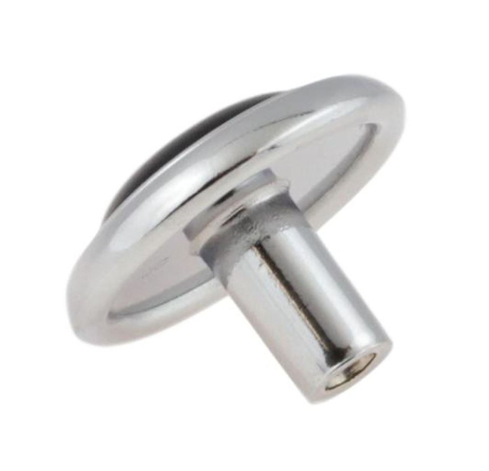 1-1/4" Black Ceramic Insert Knob Chrome