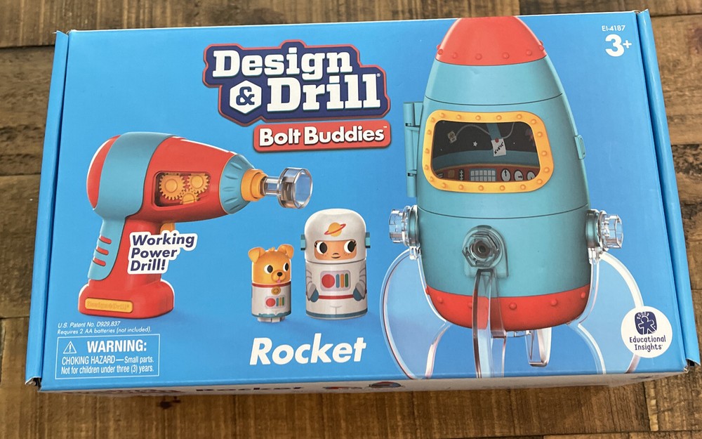 EDUCATIONAL INSIGHTS: DESIGN & DRILL: BOLT BUDDIES ROCKET Rare