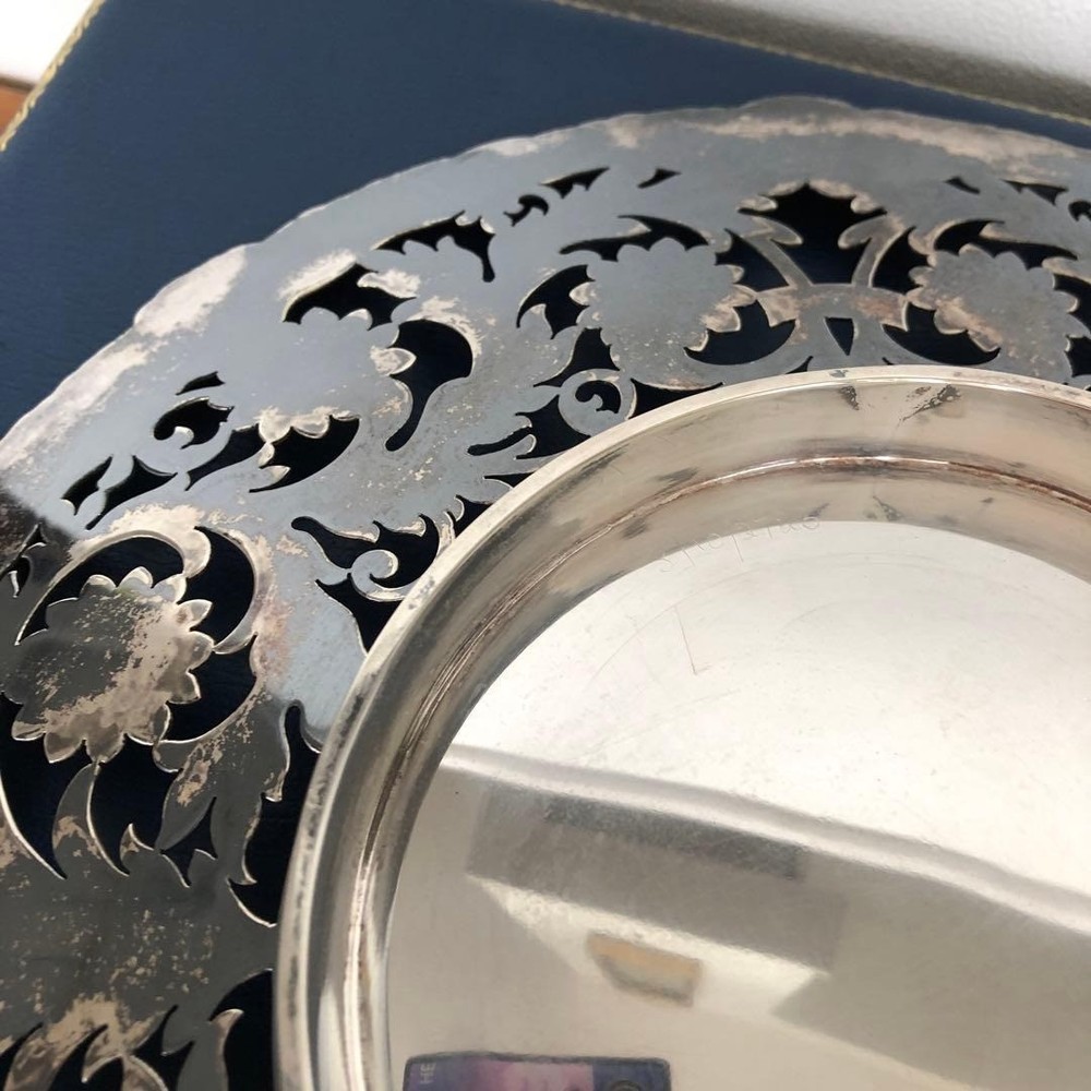 Mappin & Webb Solid Silver Pierced & Carved Comport Dish