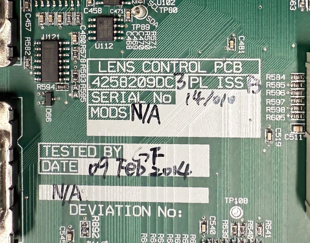 WATERS Synapt G2 PCB ASSY, LENS CONTROL Mass Spec Board 4258209DC3 cj