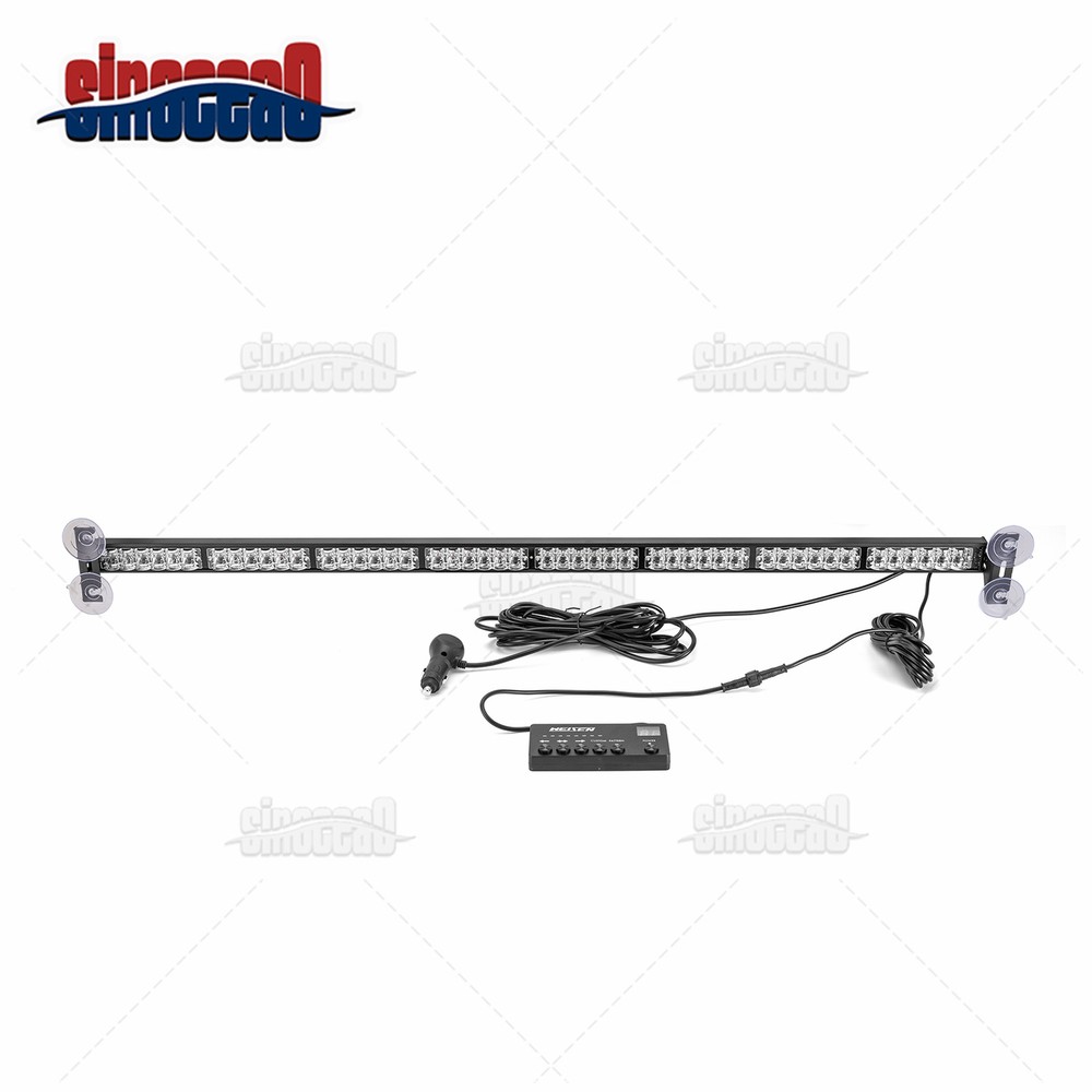 Emergency Hazard Warning Strobe Traffic Advisor Light Bar 48 LEDs Amber White