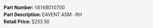 RV Tipout Window P/N 181680-10-700
