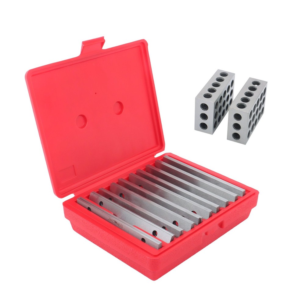 1/8" Thin Parallel Set & 1 Matched Pair 1-2-3 Block Set with 23 Holes Each