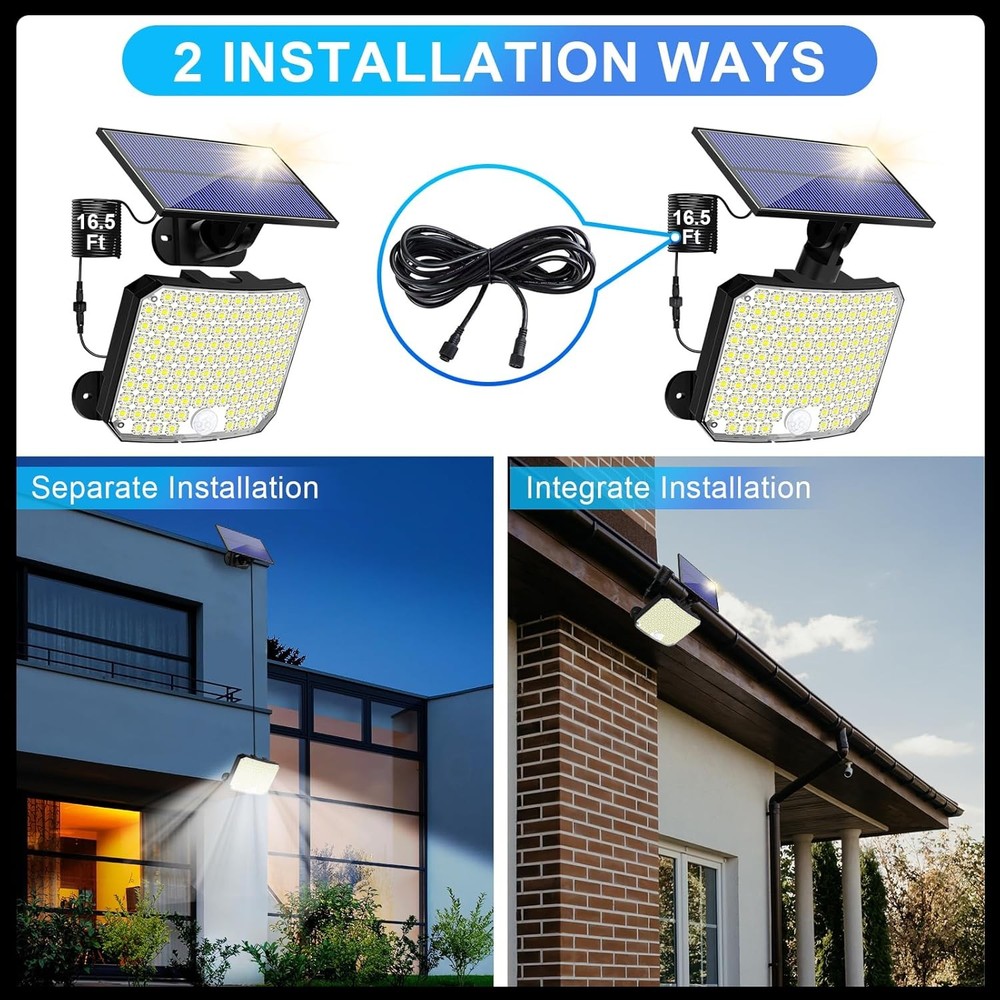 TY01009 Solar Powered LED Light 108LED Motion Sensor Waterproof Garden Wall