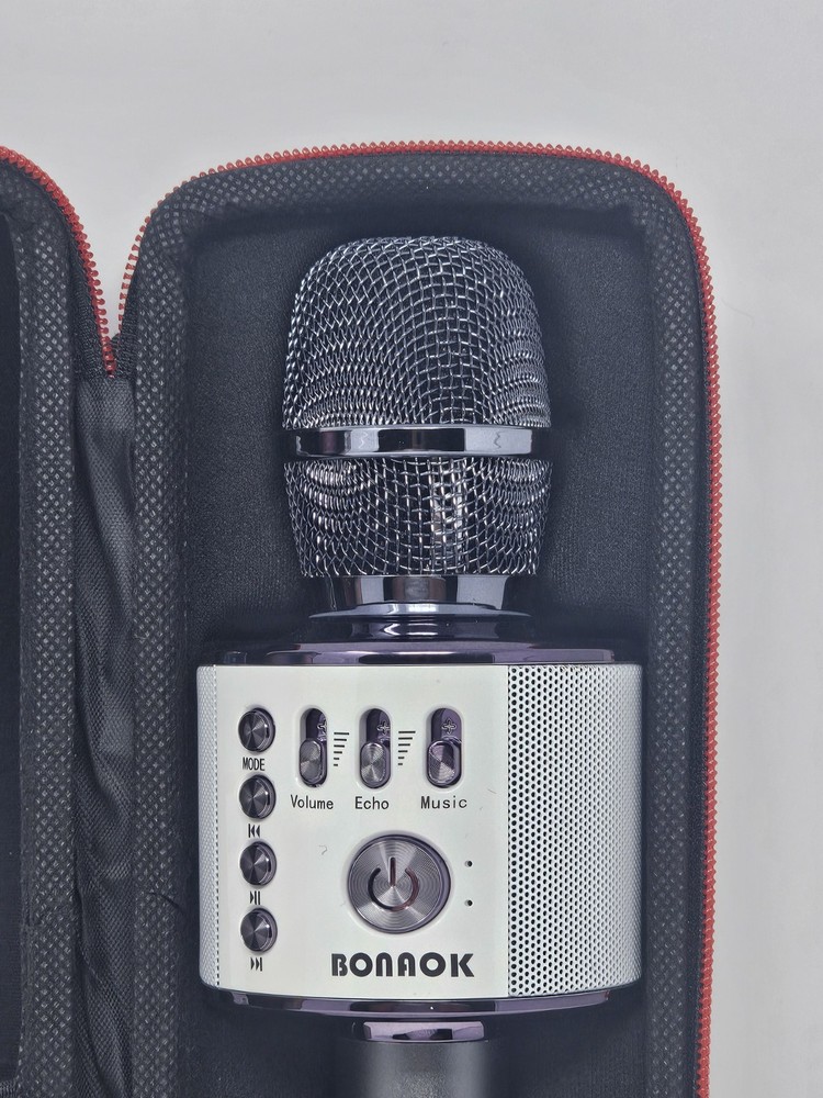 Bonaok Wireless Bluetooth Karaoke Microphone Portable Speaker USB