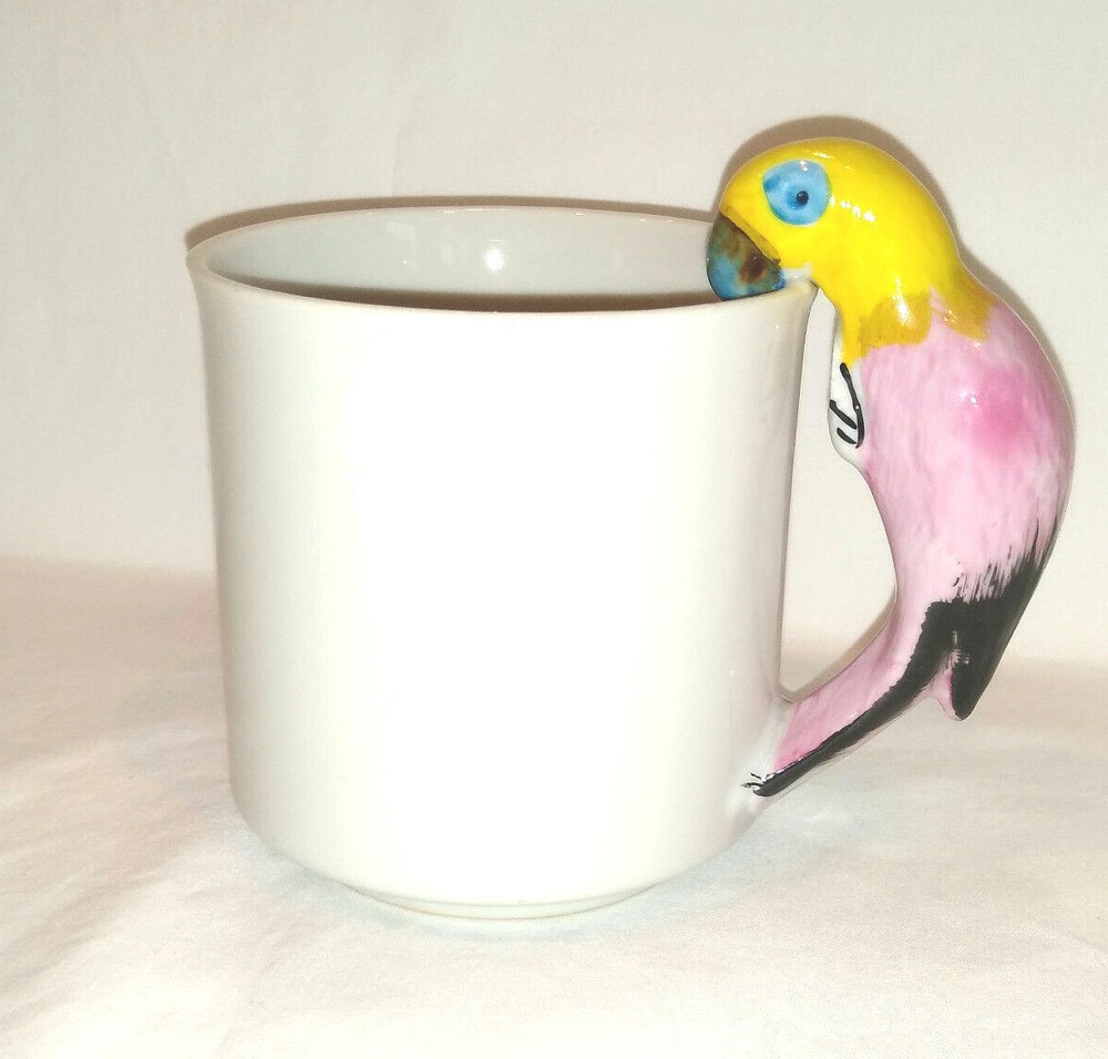 Parrot Handle Mug 10 oz Cup Bird