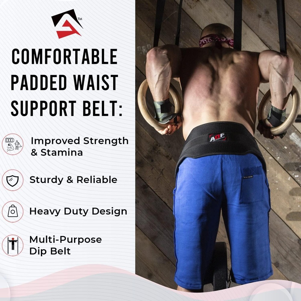 Ultimate Black Weightlifting Dip Belt for Pull-Ups and Squats - Durable & Safe