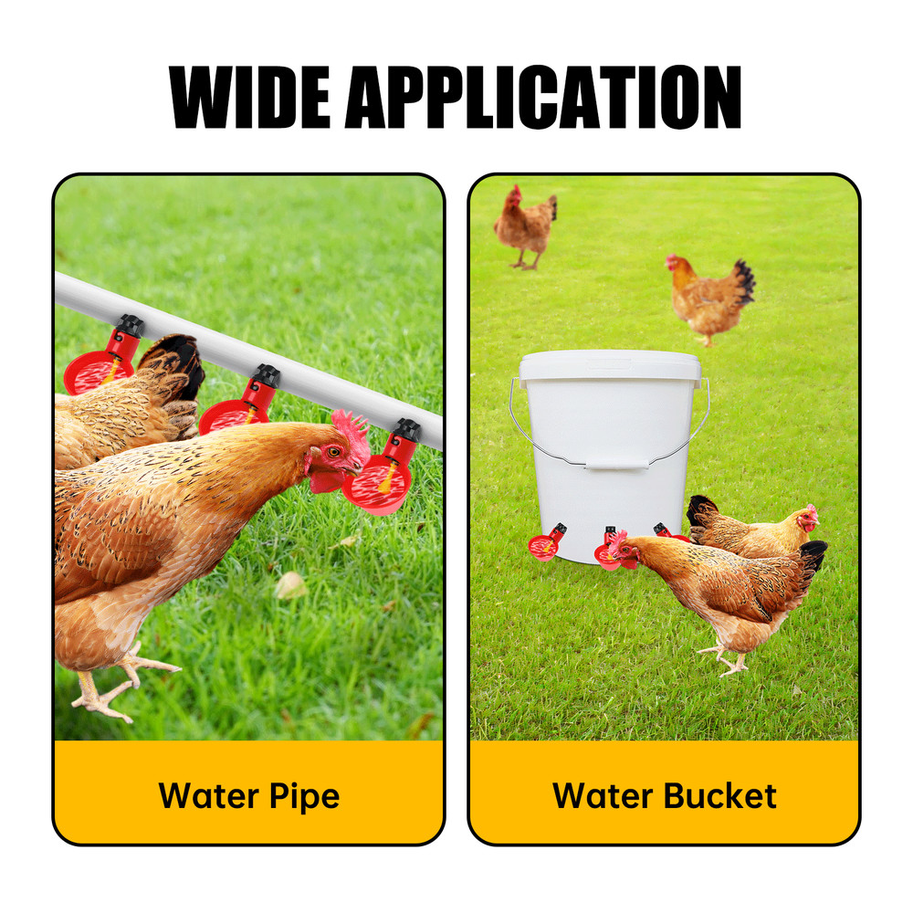 10pcs Poultry Water Drinking Cups Chicken Hen Plastic Automatic Drinker Feeder