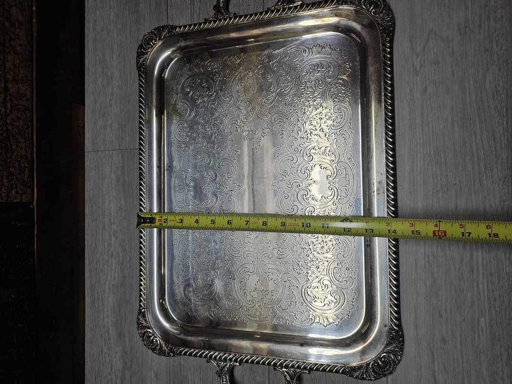 Vintage Winthrop Tea Tray Silverplate Large Size