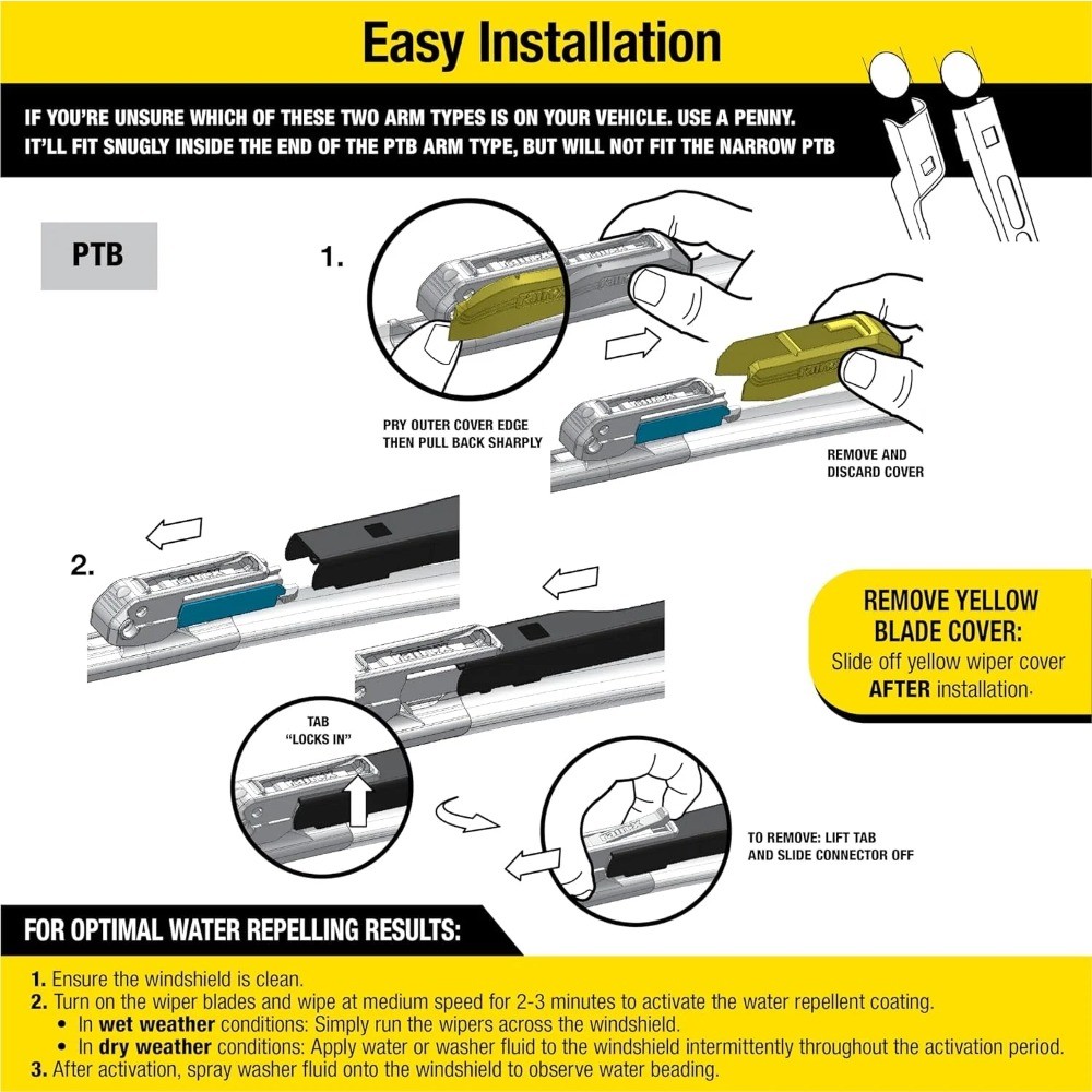 Latitude Water Repellency 2-IN-1 Windshield Wiper Blade 24"