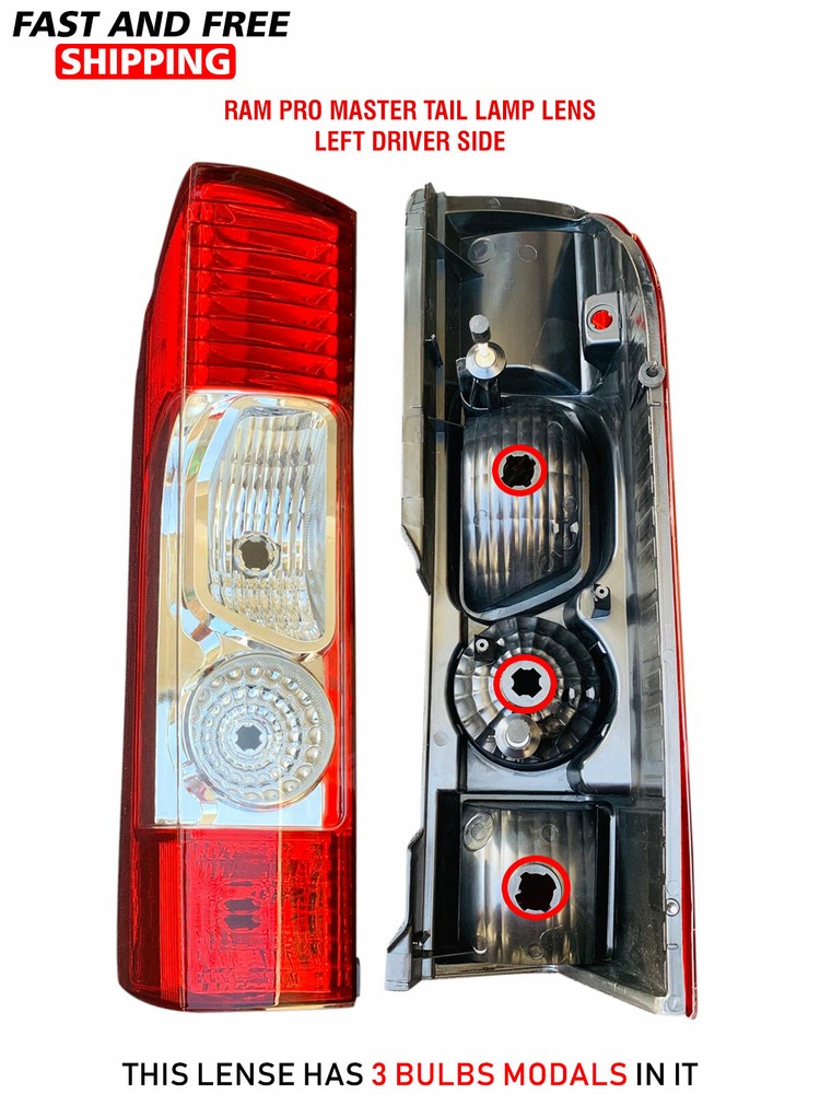 Rear Back Tail Light Lens For Ram Promaster 2500 3500 Left Driver 2014 2023