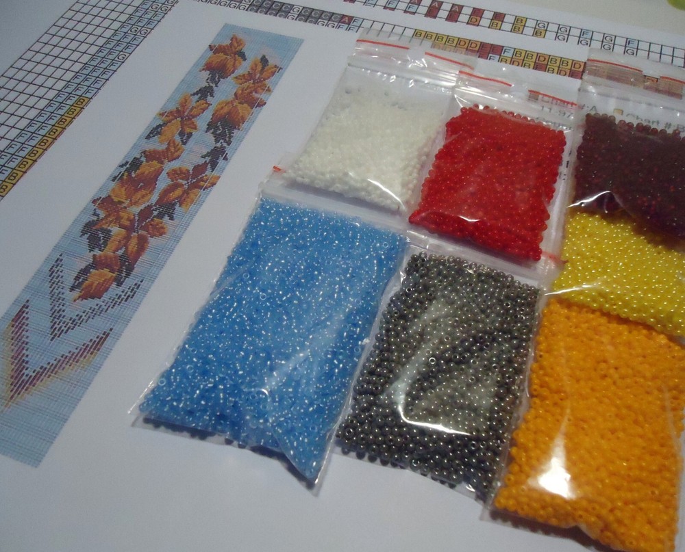 Kit for making a necklace gerdan. Beading Loom Pattern. #C24