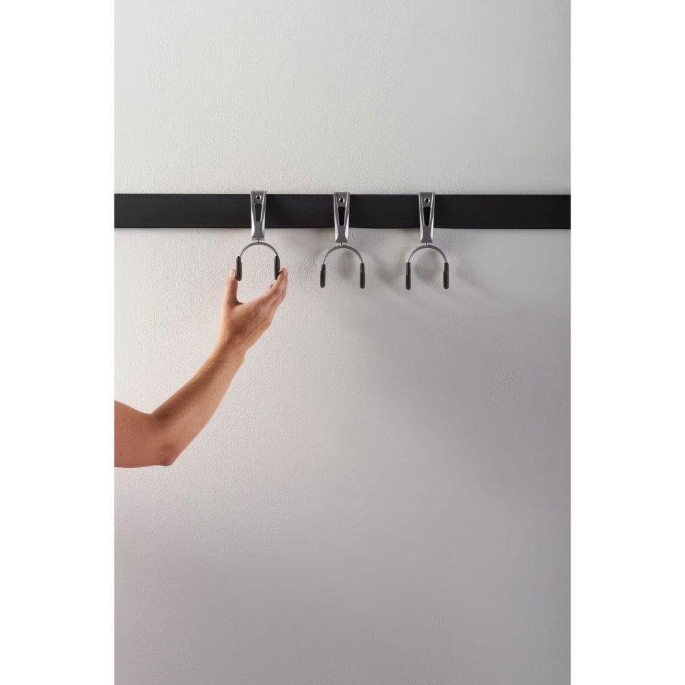 Garage FastTrack Rail Compact Hook Bundle, 3-Pack, Satin Nickel