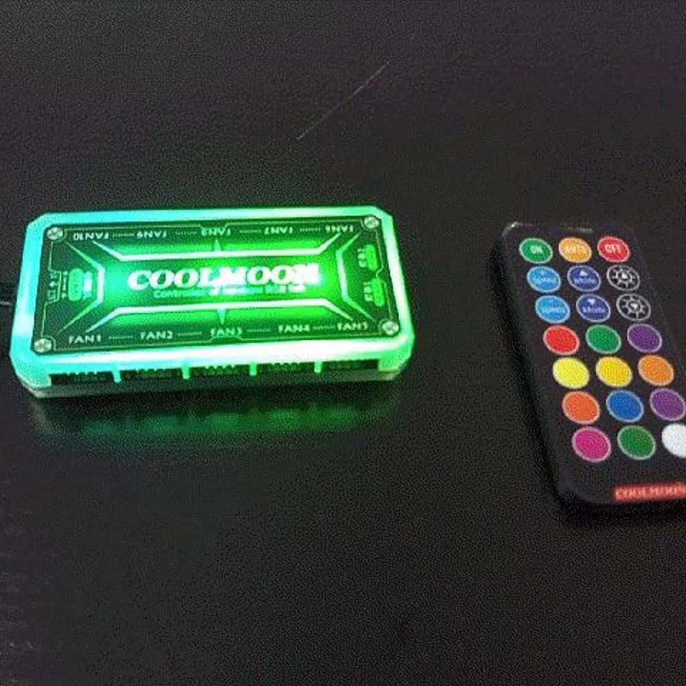 RGB Fan Controller Remote Control Computer Case 12V PC Cooling Chassis Fan Hub M