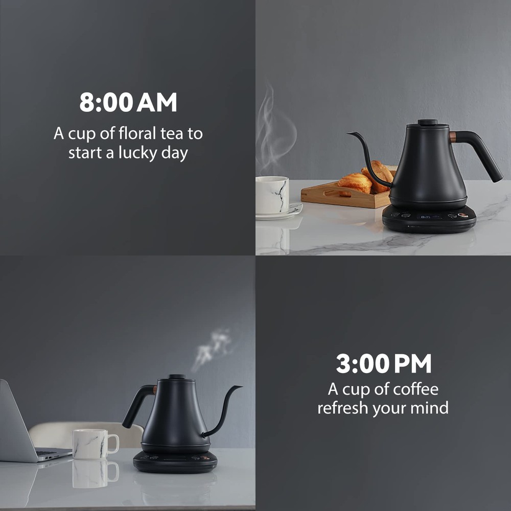 Electric Kettle Gooseneck Pour Over Kettle ±1℉ Temperature Control Quick Heat...