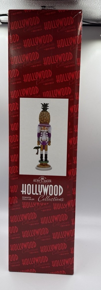 Kurt Adler Hollywood Nutcracker Collection Pineapple Hat Nutcracker 19.5" NWT