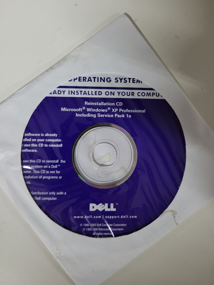 Dell Reinstallation CD Microsoft Windows XP Professional Service Pack 1a SP 1a