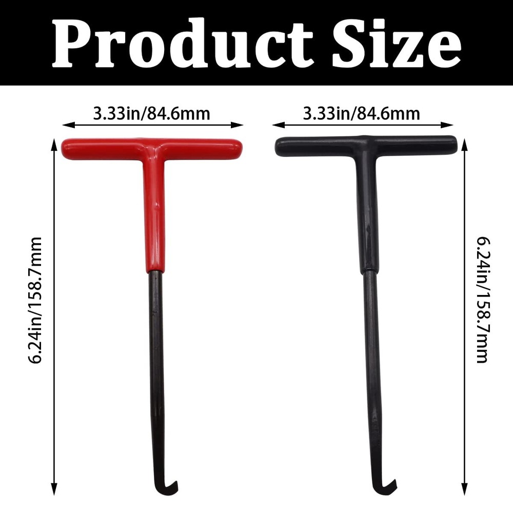 Dianrui 2 PCS Exhaust Spring Puller Tool 2PCS red+black, red and black