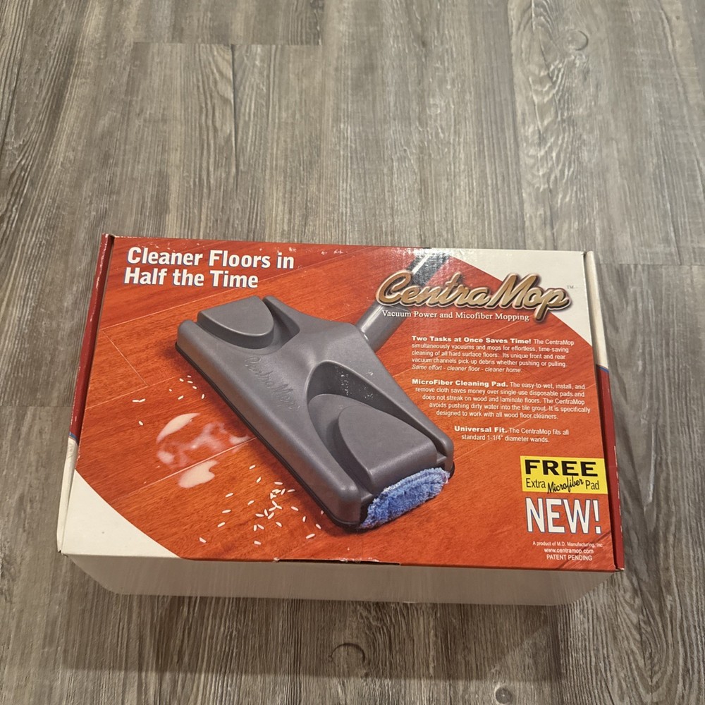 NEW! CentraMop Vacuum & Mop at the Same Time Includes 2 Microfiber Cleaning Pads