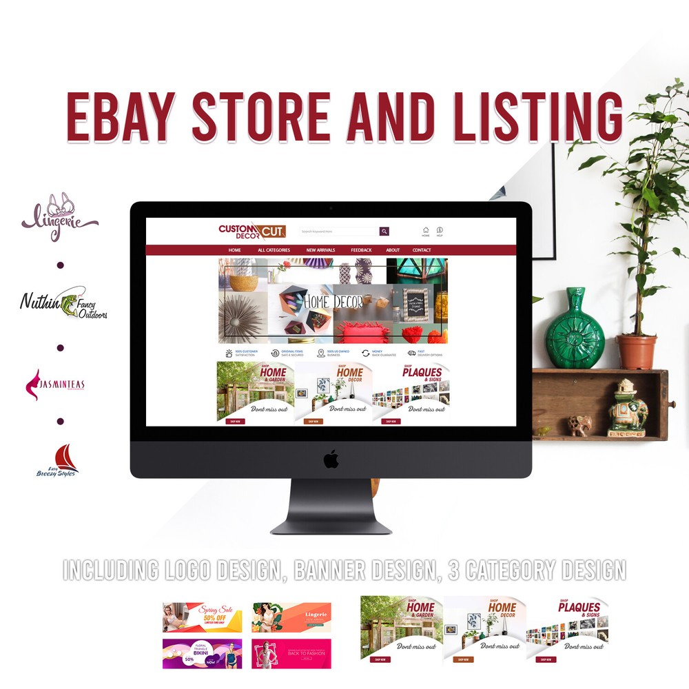 Ebay Template store Listing Auction Design Responsive Professional Html and LOGO