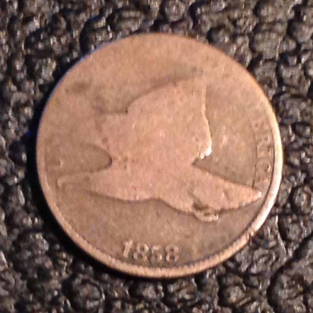 1858 US Flying Eagle Cent cd -