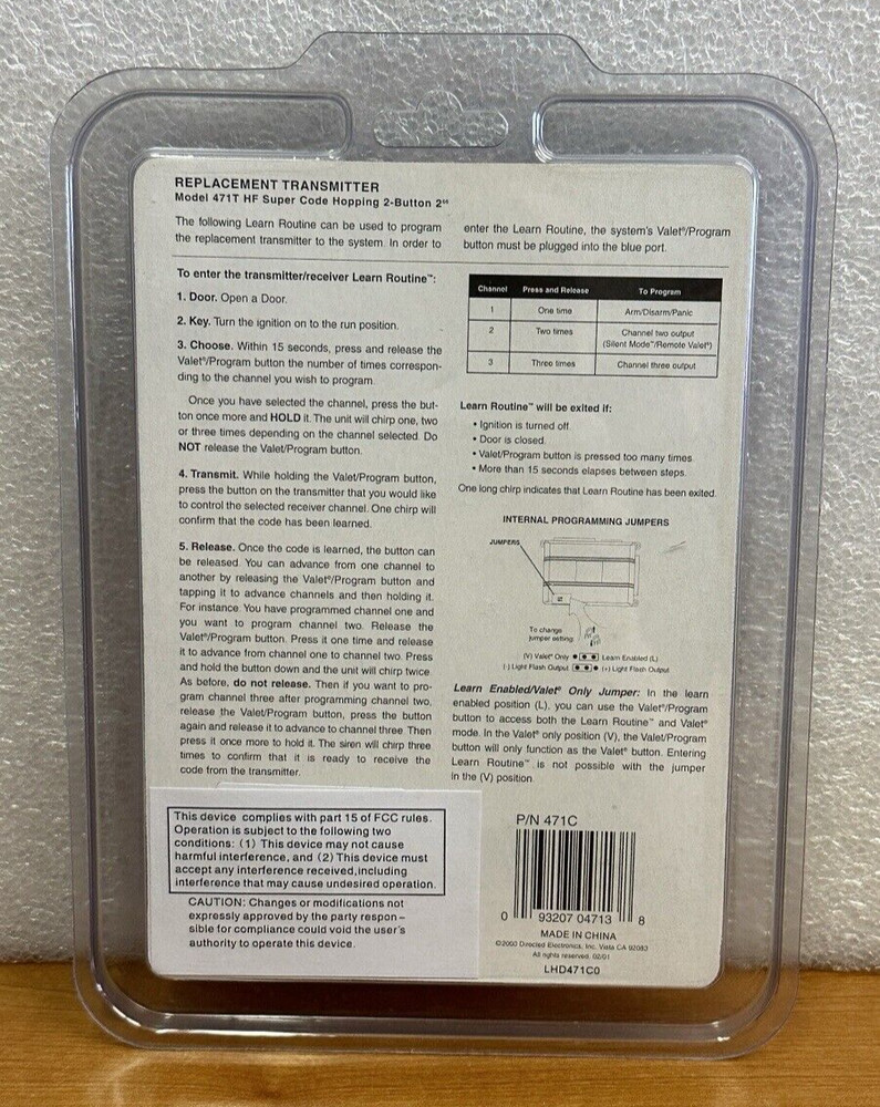 Viper 471T 2-Button Replacement Remote Control Transmitter OEM Directed Sealed