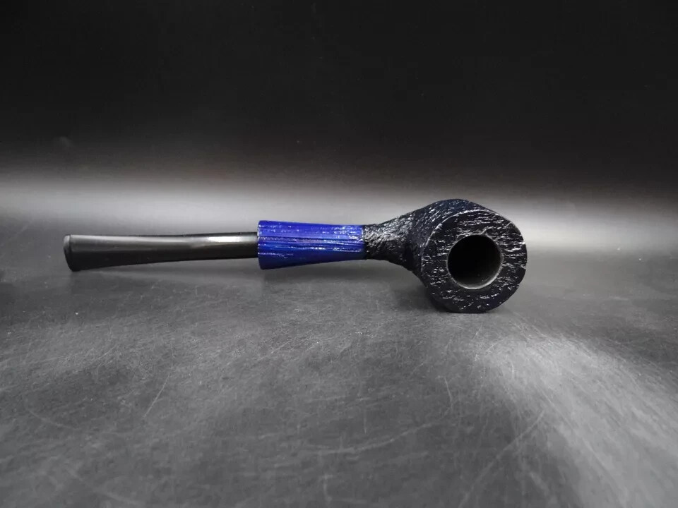 TURKIEWICZ BLACK OAK MORTAR HAND MADE BLACK & BLUE BILLIARD PIPE ST