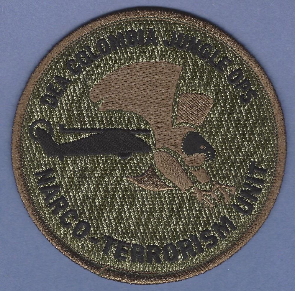 DEA COLOMBIA JUNGLE OPERATIONS NARCO TERRORISM UNIT PATCH GREEN