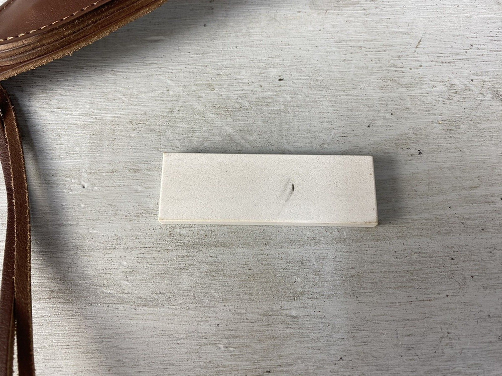 WOOX Rock 62 Sheath Fixed Blade Leather Construction Includes Sharpening Stone
