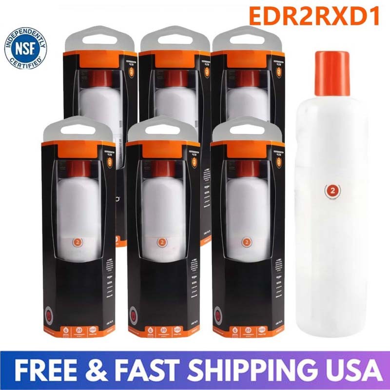 6PCS ΕDR2RXD1 Refrigerator ICE Wate Filter 2 Replacement Home NEW Sealed US Ship