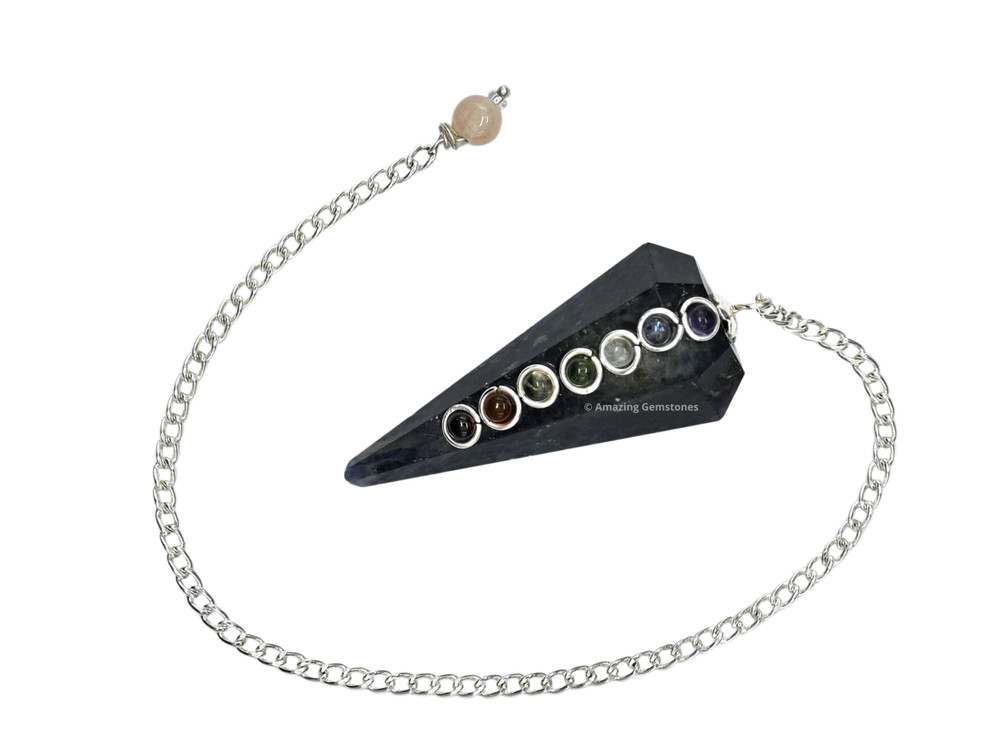 Iolite Dowsing Crystal Chakra Pendulum