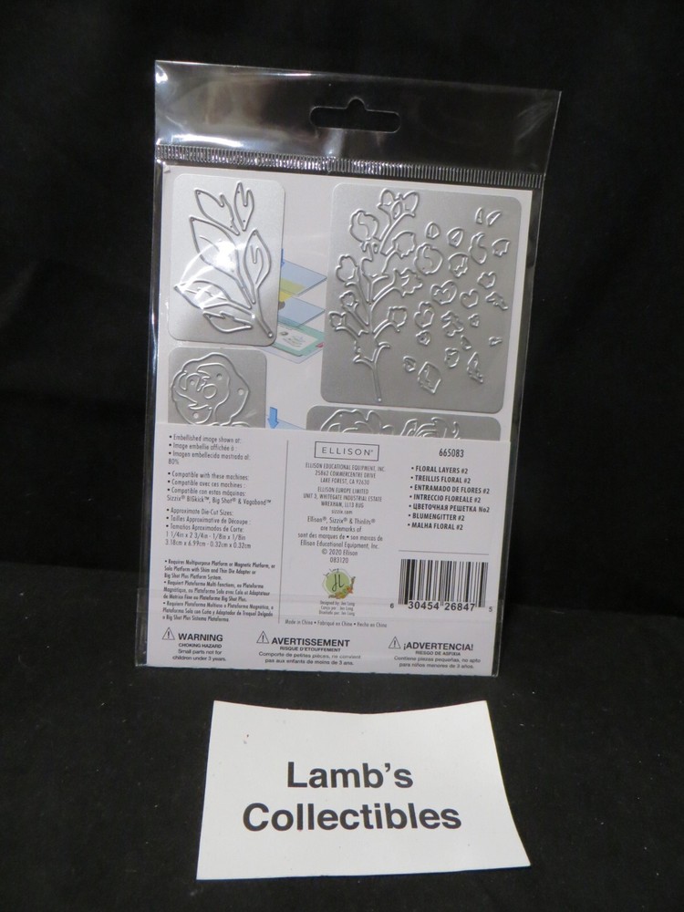 Sizzix Thinlits Floral Layers #2 by Jen Long 7 dies Ellison Scrapbooking 665083