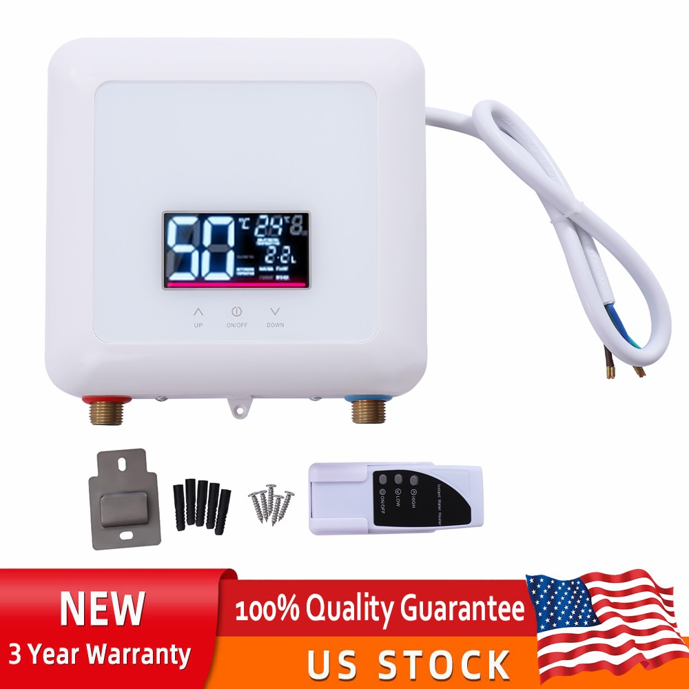 5500W 110V Tankless Hot Water Instant Heater Electric Shower Kitchen Boiler Bath